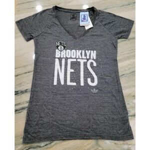 Adidas Brooklyn Nets Women's T-Shirt NBA Gray Medium